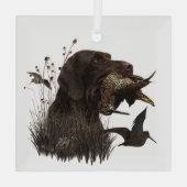 Deutsches Drahthaar Pointer Ornament Aus Glas (Rückseite)