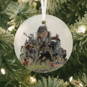 Deutsches Drahthaar Pointer Ornament Aus Glas