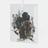 Deutsches Drahthaar Pointer Ornament Aus Glas (Vorderseite links)