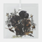 Deutsches Drahthaar Pointer Ornament Aus Glas (Vorderseite)