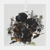 Deutsches Drahthaar Pointer Ornament Aus Glas (Rückseite)