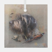 Deutsches Drahthaar Pointer Ornament Aus Glas (Vorderseite)