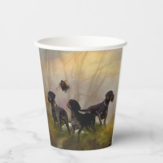 Deutsches Drahthaar Pointer Pappbecher (Vorderseite)