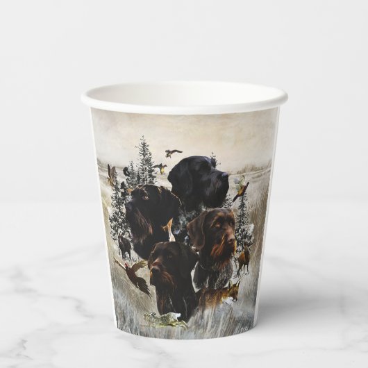 Deutsches Drahthaar Pointer Pappbecher (Rückseite)