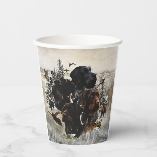 Deutsches Drahthaar Pointer Pappbecher (Vorderseite)