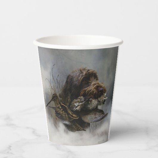 Deutsches Drahthaar Pointer Pappbecher (Vorderseite)