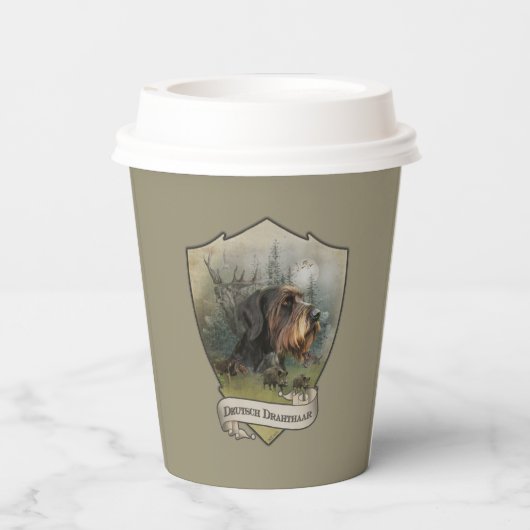 Deutsches Drahthaar Pointer Pappbecher (Rückseite)