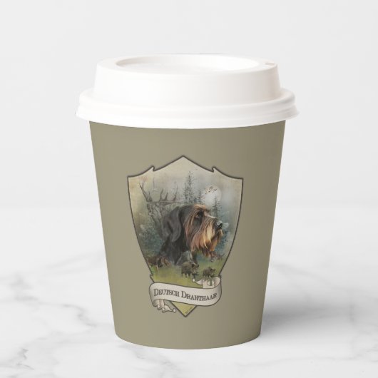 Deutsches Drahthaar Pointer Pappbecher (Vorderseite)