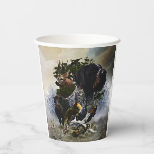 Deutsches Drahthaar Pointer Pappbecher (Rückseite)