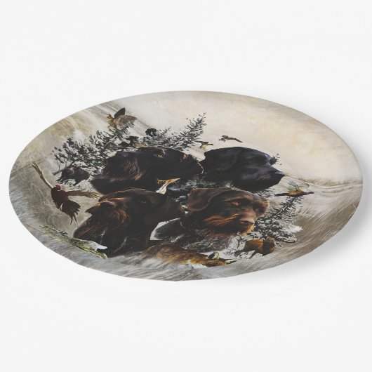 Deutsches Drahthaar Pointer Pappteller (Schrägansicht)