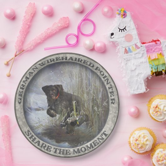 Deutsches Drahthaar Pointer Pappteller (Party)