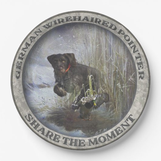 Deutsches Drahthaar Pointer Pappteller (Vorderseite)