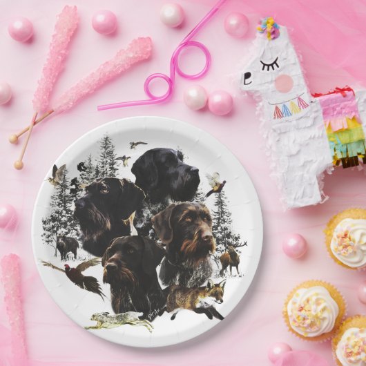 Deutsches Drahthaar Pointer Pappteller (Party)