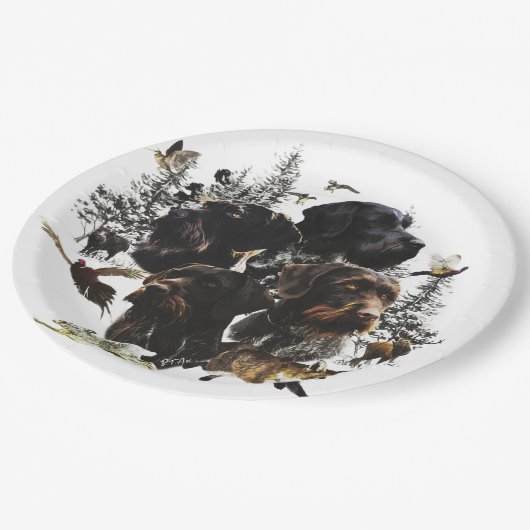 Deutsches Drahthaar Pointer Pappteller (Schrägansicht)