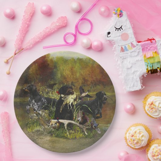 Deutsches Drahthaar Pointer Pappteller (Party)