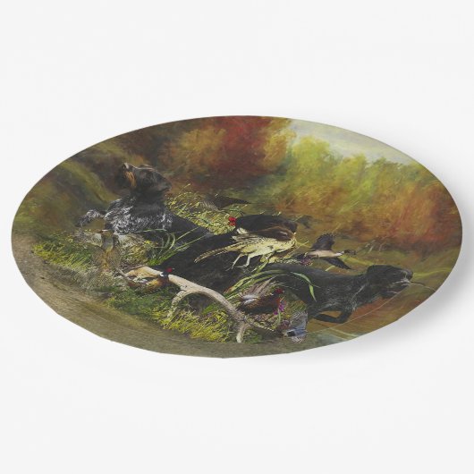 Deutsches Drahthaar Pointer Pappteller (Schrägansicht)