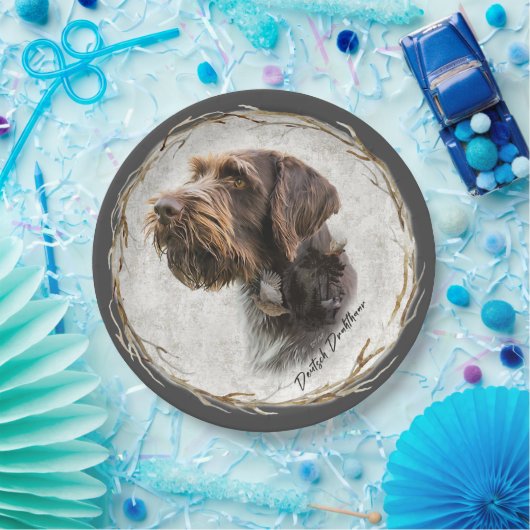 Deutsches Drahthaar Pointer Pappteller (Party)