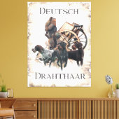 Deutsches Drahthaar Pointer Pedestale Schildkröte Leinwanddruck (Insitu (Wohnzimmer))