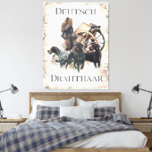 Deutsches Drahthaar Pointer Pedestale Schildkröte Leinwanddruck (Insitu (Schlafzimmer))