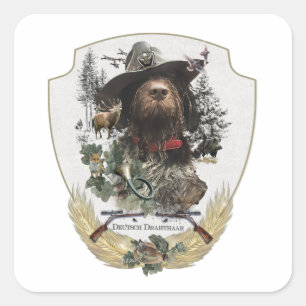 Deutsches Drahthaar Pointer Quadratischer Aufkleber