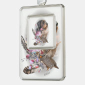 Deutsches Drahthaar Pointer Rahmen-Ornament Silber (Links)