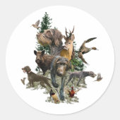 Deutsches Drahthaar Pointer Runder Aufkleber (Vorderseite)