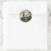 Deutsches Drahthaar Pointer Runder Aufkleber (Tasche)