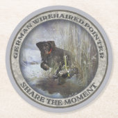 Deutsches Drahthaar Pointer Runder Pappuntersetzer (Vorderseite)