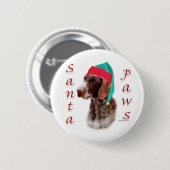 Deutsches Drahthaar Pointer Santa Paws Button (Vorne & Hinten)