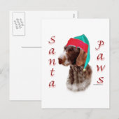 Deutsches Drahthaar Pointer Santa Paws Feiertagspostkarte (Vorne/Hinten)