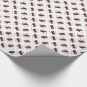 Deutsches Drahthaar Pointer Santa Paws Geschenkpapier (Ecke)