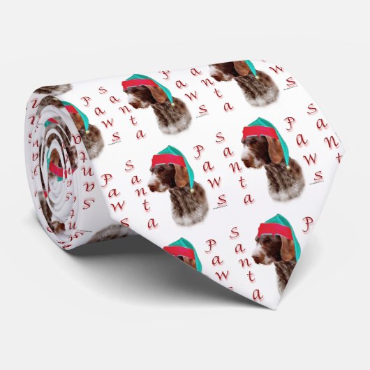Deutsches Drahthaar Pointer Santa Paws Krawatte (Gerollt)