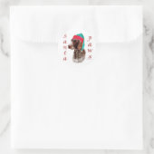 Deutsches Drahthaar Pointer Santa Paws Runder Aufkleber (Tasche)