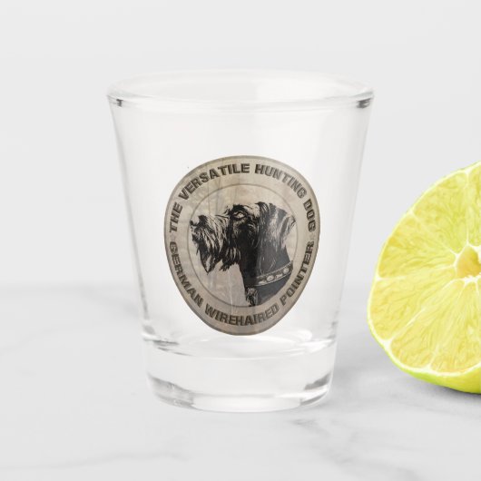 Deutsches Drahthaar Pointer Schnapsglas (Vorderseite)