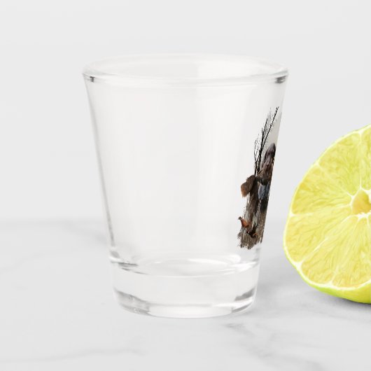 Deutsches Drahthaar Pointer Schnapsglas (Links)