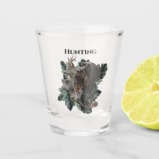 Deutsches Drahthaar Pointer Schnapsglas (Vorderseite)