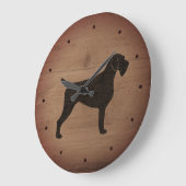 Deutsches Drahthaar Pointer Silhouette Rustikaler Große Wanduhr (Winkel)