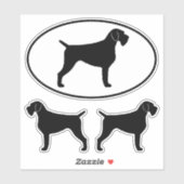 Deutsches Drahthaar Pointer Silhouetten Sticker Se (Blatt)