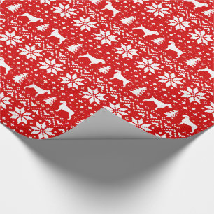 Deutsches Drahthaar Pointer Silhouetten Weihnachte Geschenkpapier
