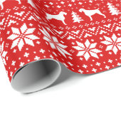 Deutsches Drahthaar Pointer Silhouetten Weihnachte Geschenkpapier (Rolleneckpunkt)