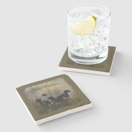 Deutsches Drahthaar Pointer Steinuntersetzer (Seitenansicht)