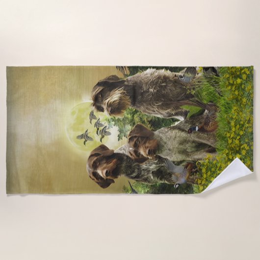 Deutsches Drahthaar Pointer Strandtuch (Vorderseite)