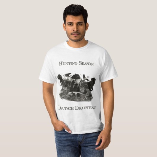 Deutsches Drahthaar Pointer T-Shirt (Vorne ganz)