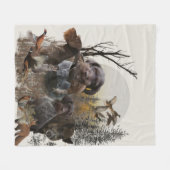 Deutsches Drahthaar Pointer Tapestry-Kissen Fleecedecke (Vorderseite (Horizontal))