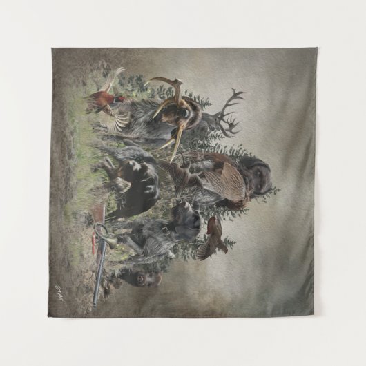 Deutsches Drahthaar Pointer Wandteppich (Vorderseite (Horizontal))