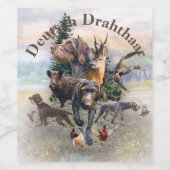 Deutsches Drahthaar Pointer Weinetikett (Einzelnes Label)