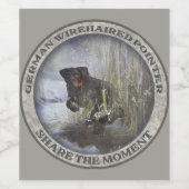 Deutsches Drahthaar Pointer Weinetikett (Einzelnes Label)