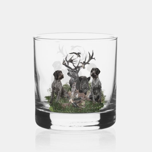 Deutsches Drahthaar Pointer Whiskyglas (Rückseite)