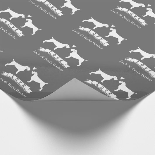 Deutsches Drahthaar Zeiger Paar mit Text Geschenkpapier (Ecke)