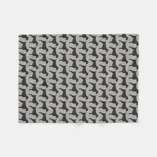 Deutsches Drahthaar-Zeiger-Silhouette-Muster Fleecedecke (Vorderseite (Horizontal))